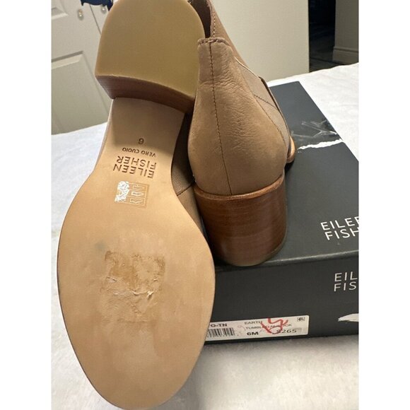 Eileen Fisher "Bayo-TN" Tumbled Nubuck Booties. NIB. Size 6 - Picture 6 of 12